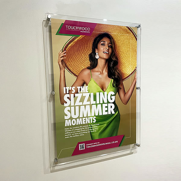 Wall Panel Poster Display with Spacers